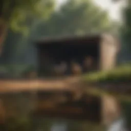 A well-designed duck shelter showcasing spacious interior with natural light.