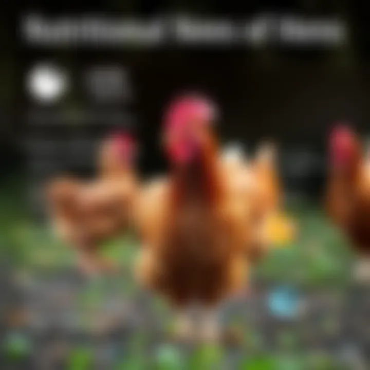 Infographic detailing nutritional requirements for hens