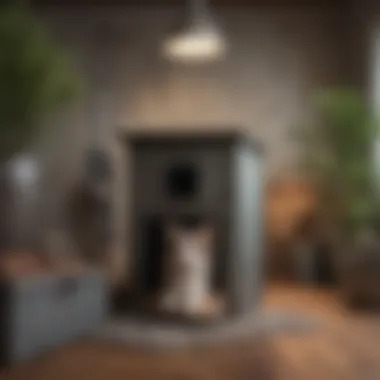 A cozy setup featuring a galvanized nesting box in a pet care environment.