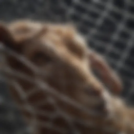 A close-up view of high-quality goat netting material showcasing its durability.