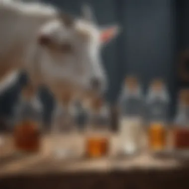 Types of Goat Vaccines Various vaccine vials specifically for goat diseases