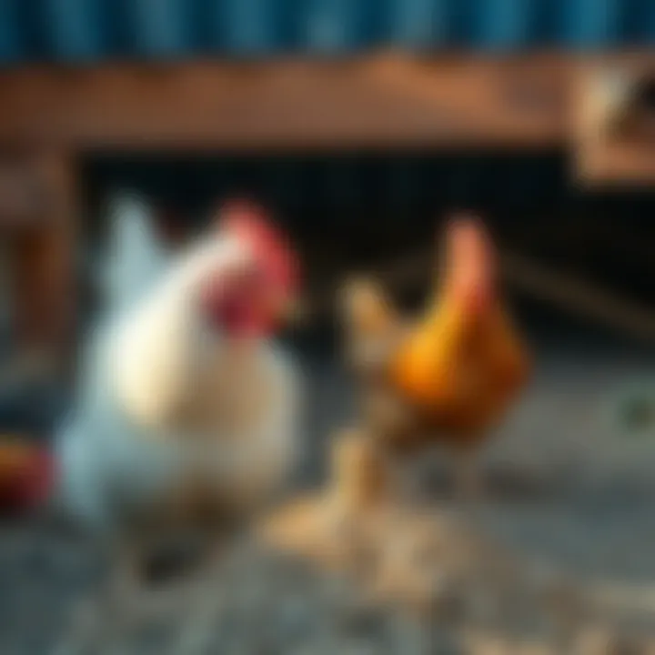 Chickens Enjoying Grit Happy chickens pecking at grit