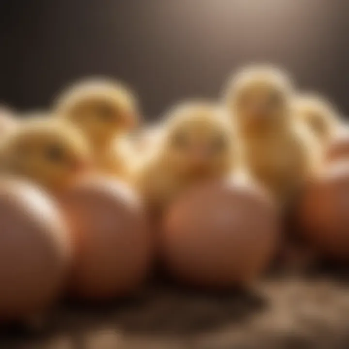 Healthy chicks emerging from eggs