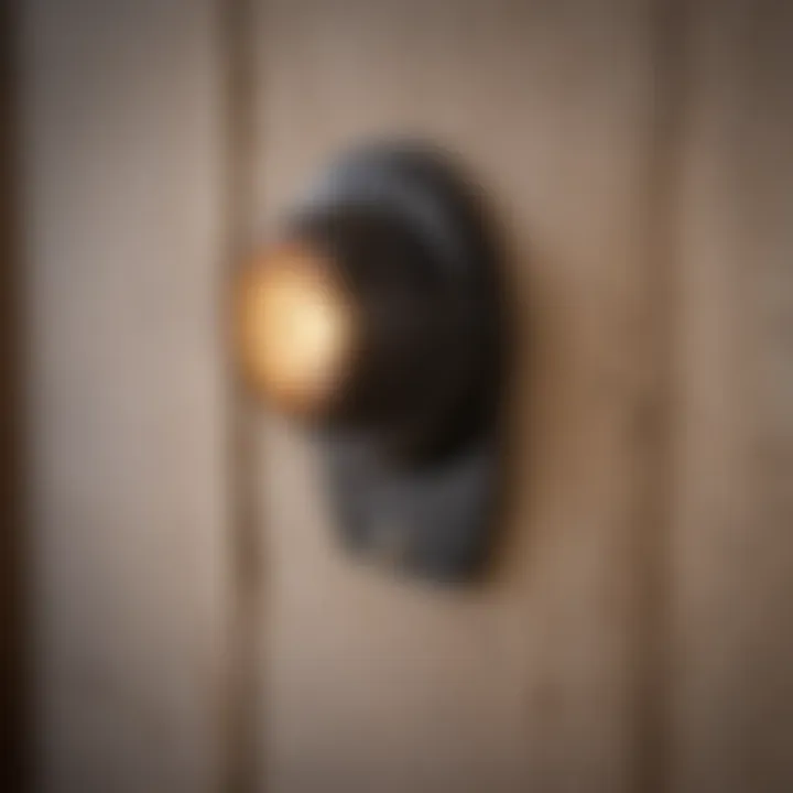 Close-up view of a light sensor mechanism in a chicken coop door