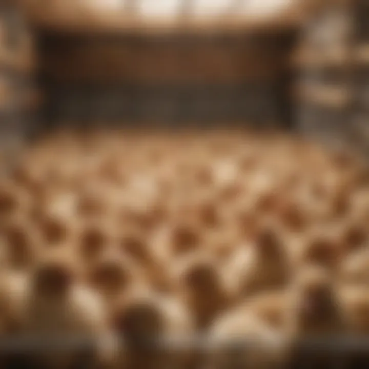 A close-up of healthy chickens in a mobile coop, highlighting their well-being and egg production.