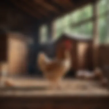 Cozy Chicken Coop for Molting Hens A comfortable chicken coop environment