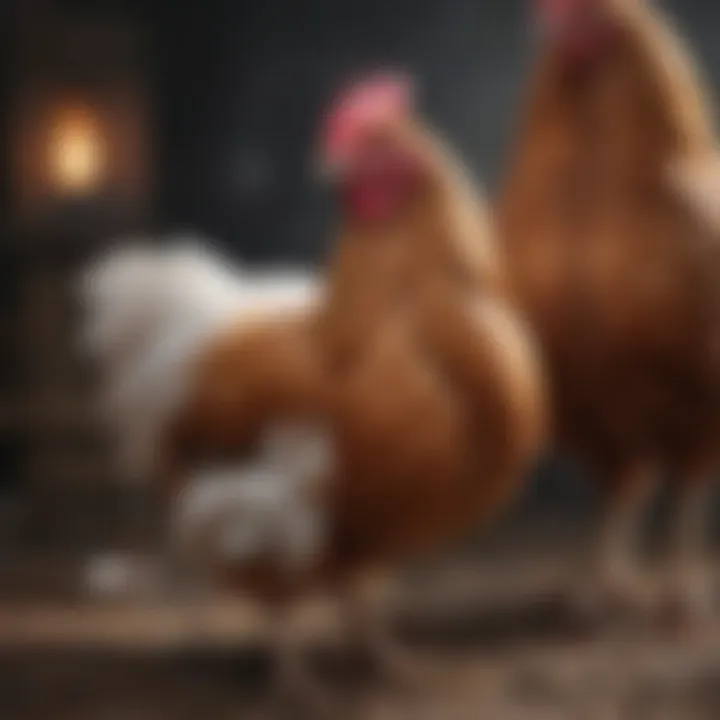 A hen showcasing new feathers during molting