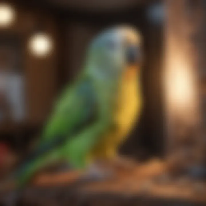 An infographic illustrating the benefits of different perch materials for parakeets.