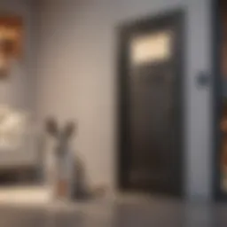 Smart pet auto door in modern home setting