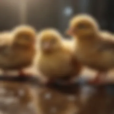 Chicks enjoying optimal warmth