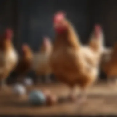 Diversity of Hen Breeds Different breeds of hens, highlighting diversity.
