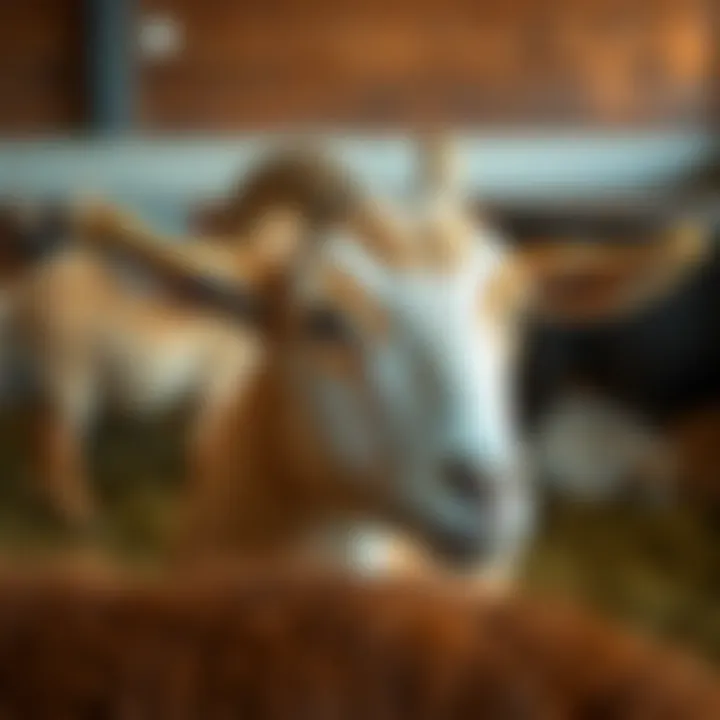 Post-Castration Care for Goats A goat being monitored post-castration in a comfortable environment.