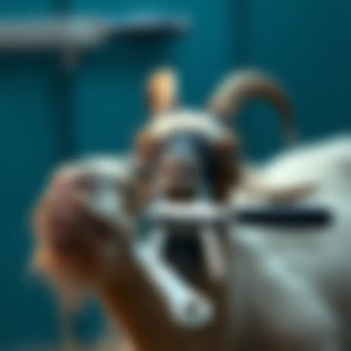 Veterinary Tools for Goat Care Illustration of veterinary tools used in goat castration.