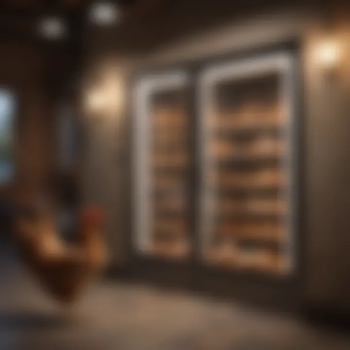 Diverse types of chicken pop doors displayed together