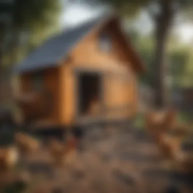 Different designs of chicken coops displayed together