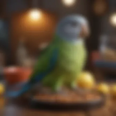 Diverse Dietary Needs for Parakeets A variety of parakeet food options displayed