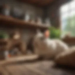 Cozy small animal habitat with deep bedding