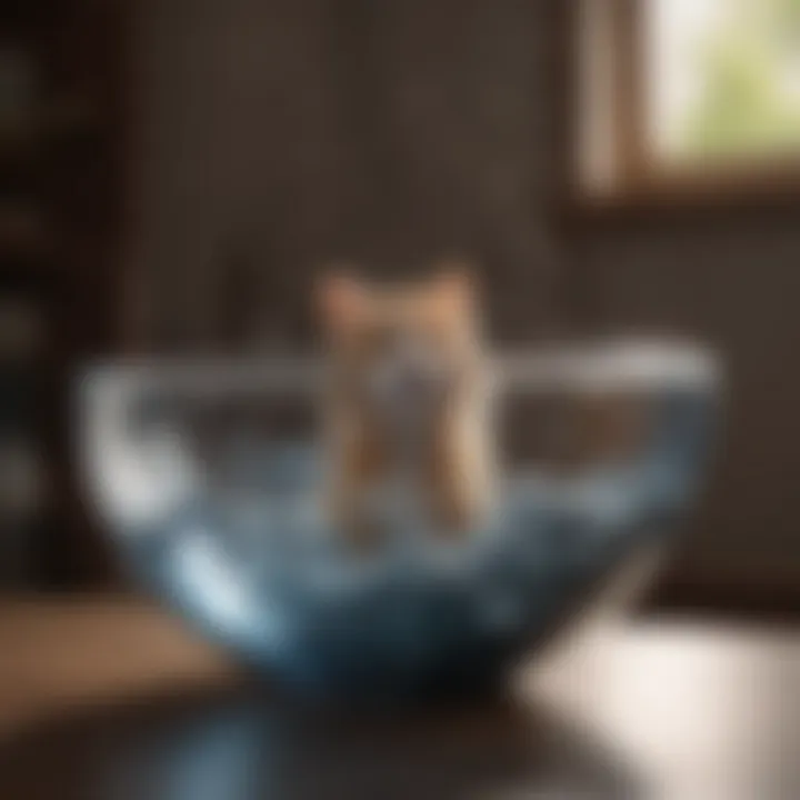 A clean bowl of fresh water symbolizing hydration for pets.