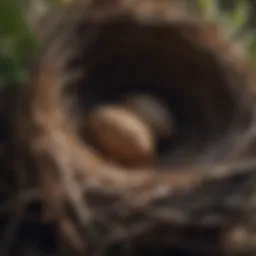 Close-up view of a turkey nest displaying its natural materials and structure