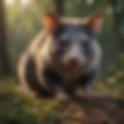 A possum in its natural habitat, showcasing its role in the ecosystem.