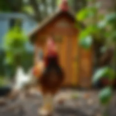 A well-designed urban chicken coop in a backyard setting