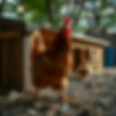 A well-constructed chicken coop in a city setting