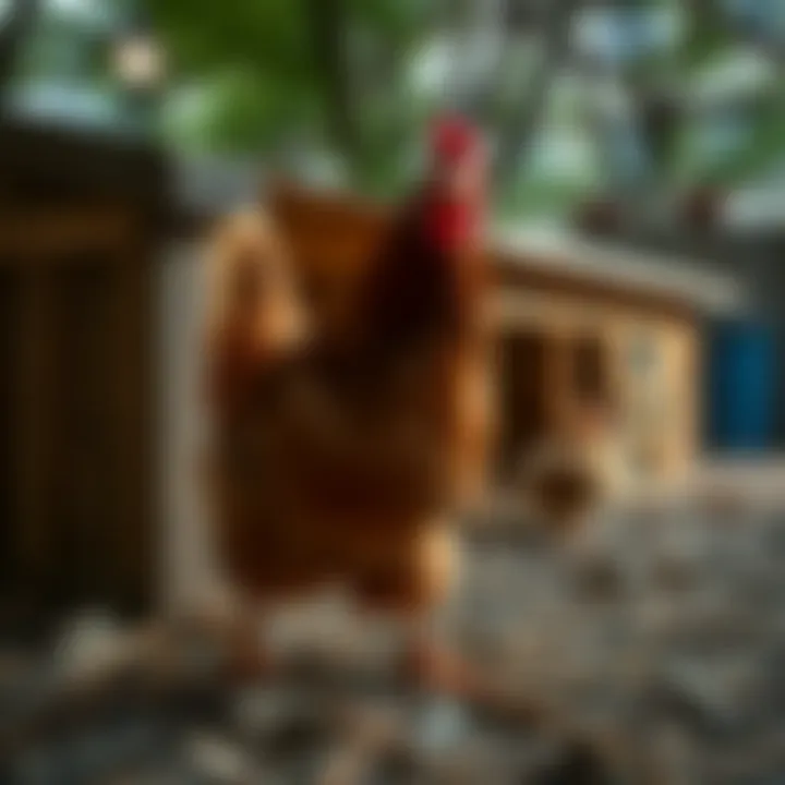 A well-constructed chicken coop in a city setting