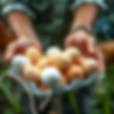 Fresh eggs collected from an urban poultry farm