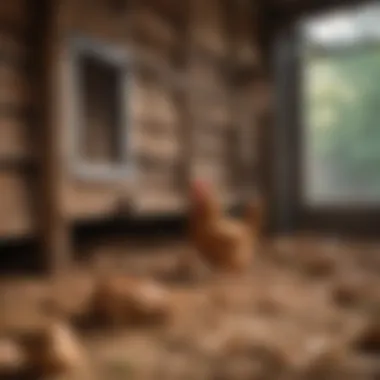 A detailed view of ventilation features in an above ground chicken coop, highlighting airflow management.