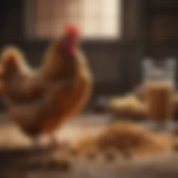 A diverse array of organic feed ingredients for chickens.