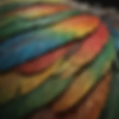 A close-up view of healthy parrot feathers