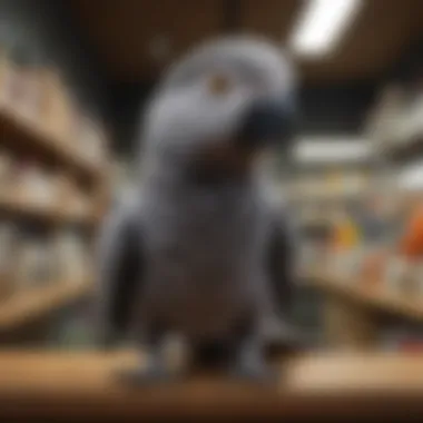 Pet Store with Bird Supplies A well-stocked pet store with bird supplies
