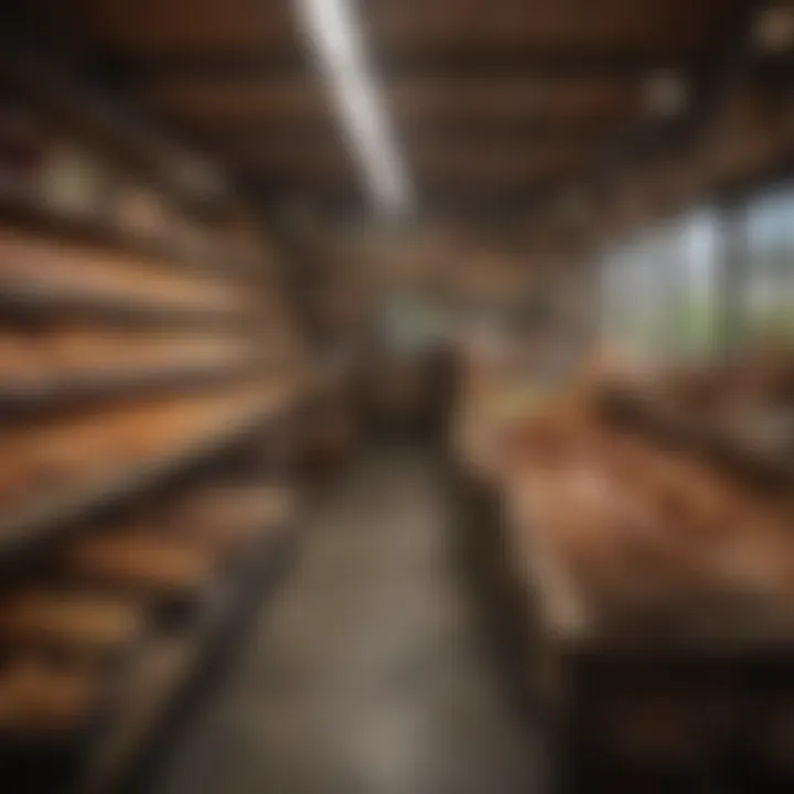 A local farm store showcasing chicken feed products