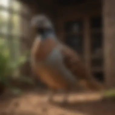 A well-maintained quail enclosure with proper care