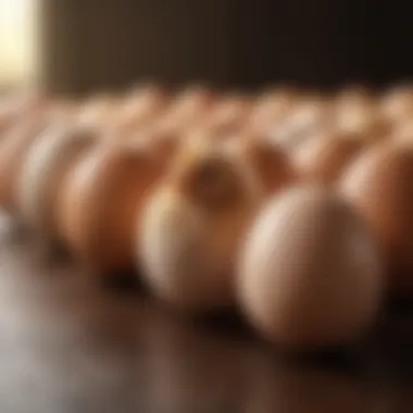 Selection of fertile chicken eggs in various breeds