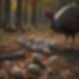 Wild turkey nest with eggs in a natural setting